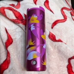 Starbucks Summer Pink Yellow Ombre Orchard Hibiscus Flower Tropical Tumbler 16oz